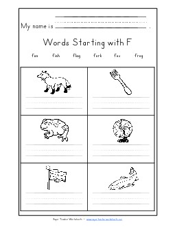 Writing Words that Start with F Phonics Beginningsounds Worksheet