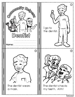 Mini-Book: Dentist Community Helpers Worksheet