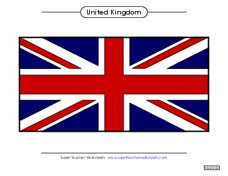 United Kingdom Flag (Full Color) Worksheet