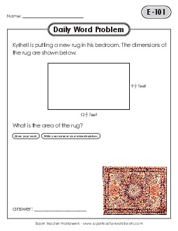 Daily Word Problems  E-101 through E-105 Worksheet