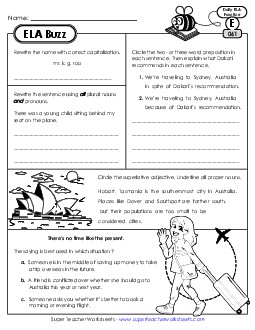 New ELA Buzz: Week 13<br>Worksheets 61 through 65 Worksheet