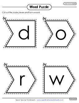 Word Puzzle: Word Sight Words Individual Worksheet