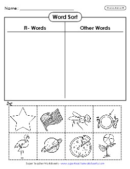 Word Sort (Fl- Words) Phonics Blends Worksheet