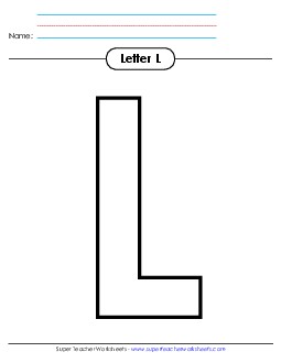 Outline - Uppercase L Alphabet Worksheet