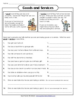 Goods and Services Free 3rd Grade 3rd Grade Social Studies Worksheet