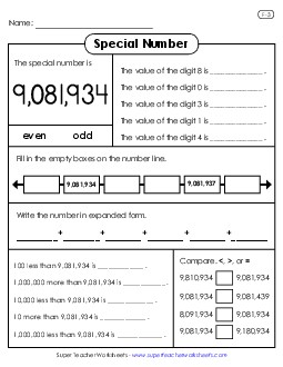 Special Number: 9,081,934 Worksheet