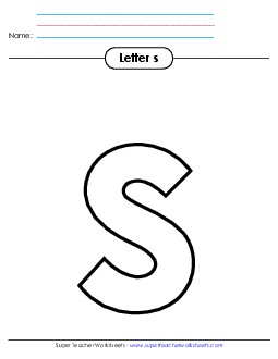 Outline - Lowercase s Alphabet Worksheet