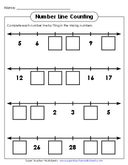 Number Line: Count to 30 Counting Worksheet