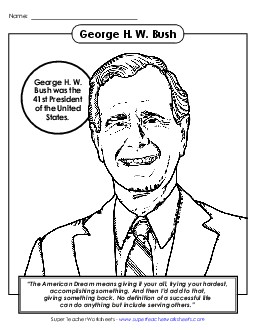 George H.W. Bush  Presidents Worksheet