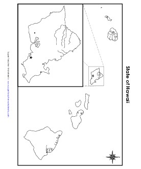 Blank Hawaii Map with City Dots State Maps Worksheet