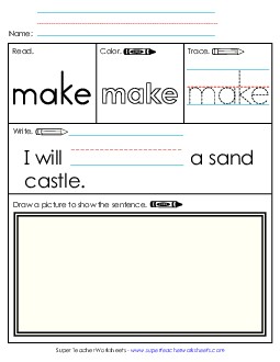 Worksheet 3: Make Free Sight Words Individual Worksheet