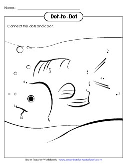 Dot-to-Dot: Fish Counting Worksheet