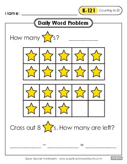 Daily Word Problems  K-121 through K-125 Worksheet