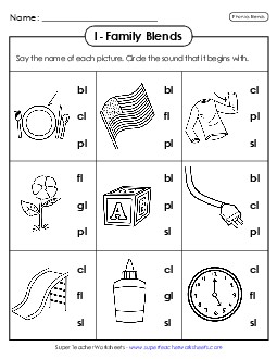 Circle the Sound Phonics Blends Worksheet