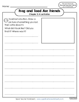 Draw a Picture and Writing Prompt (Chapter 3) Book Frog And Toad Worksheet