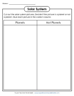 Which Objects Are Planets? Space Worksheet