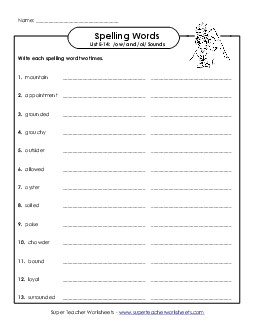 Write Twice (E-14) Spelling E Worksheet