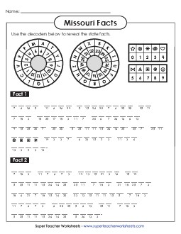 Cryptogram Puzzle States Individual Worksheet