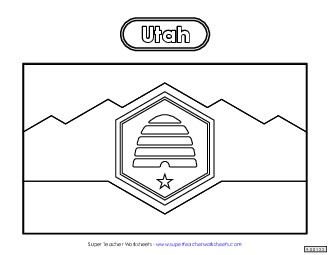 Utah Flag Coloring Page States Individual Worksheet