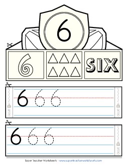 Number 6 Crown Counting Worksheet