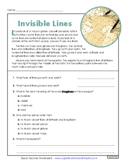 Invisible Lines 4th Grade Reading Comprehension Reading Comp Short Worksheet