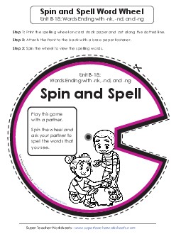 Spin and Spell (B-18) Spelling B Worksheet