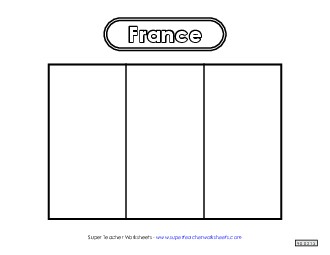 French Flag (Black & White) France Worksheet