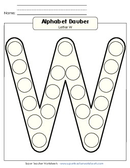 Letter W - Dabber Alphabet Worksheet