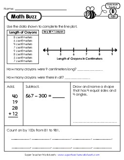 Math Buzz: Week 27 Worksheets 131 through 135 Daily Math Review Worksheet