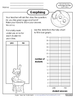 Green Eggs Graphing Activity Picture Book Green Eggs And Ham Worksheet