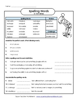 Question Worksheet (D-18)  Spelling D Worksheet