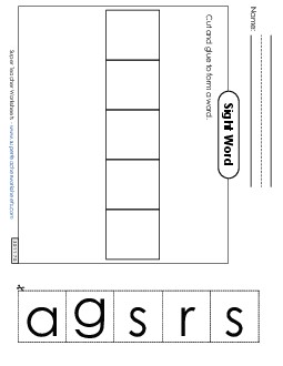 Large Cut-and-Glue: Grass Sight Words Individual Worksheet