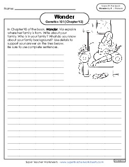 Writing Prompt (Genetics 101)  Book Wonder Worksheet