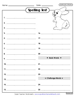 Spelling Test (Easter)  Spelling F Worksheet