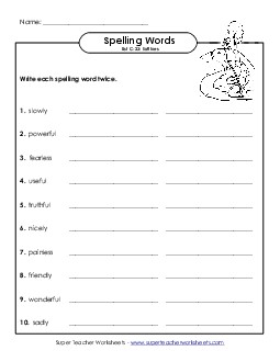 Write Twice (C-23) Spelling C Worksheet