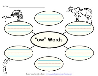 Word Web (-ow) Word Families Worksheet