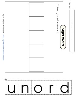 Large Cut-and-Glue: Round Sight Words Individual Worksheet