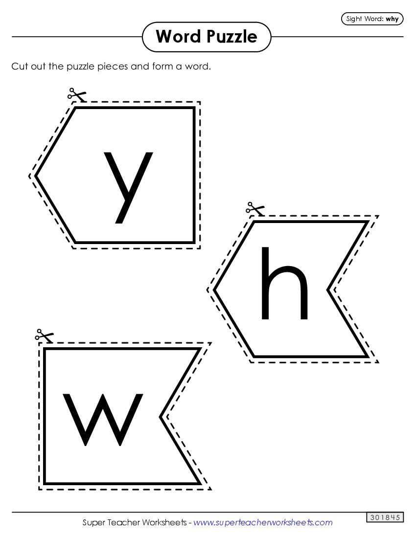 Word Puzzle: Why Sight Words Individual Worksheet