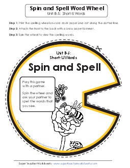 Spin and Spell (B-5) Spelling B Worksheet