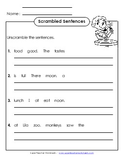 Scrambled Sentences (A-19) Spelling A Worksheet