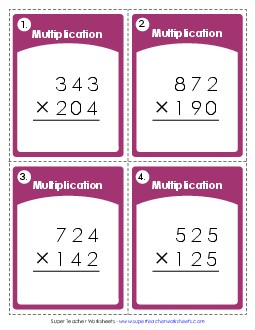 Multiplication: 3 Digit by 3 Digit Worksheet