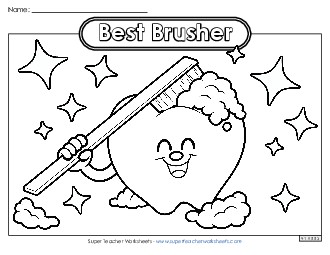 Best Brusher Coloring Pages Worksheet