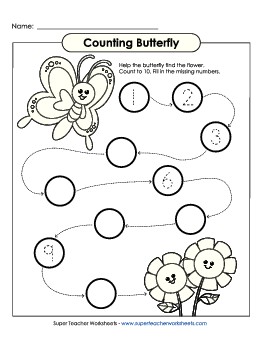 The Counting Butterfly (1-10) Worksheet