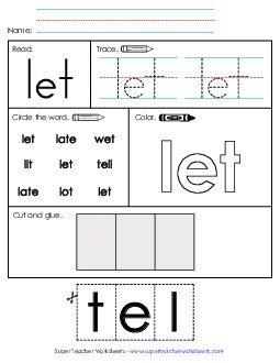 Worksheet 2: Let Sight Words Individual Worksheet