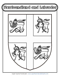 NL Escutcheon (Black & White) Canada Worksheet