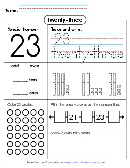 Special Number: 23 Counting Worksheet