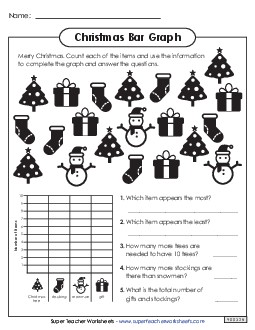 Christmas Bar Graph (Basic) Worksheet