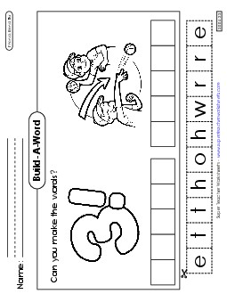 Build-A-Word: Three and Throw Phonics Blends Worksheet