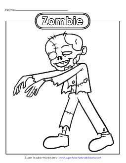 Zombie Halloween Worksheet