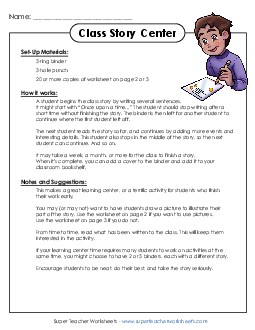 Class Story Center 2nd Grade ELA Worksheet